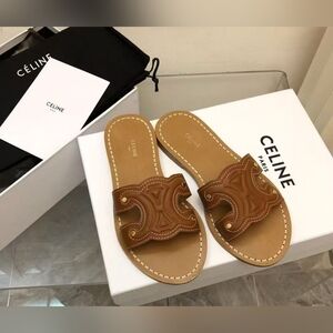 Celine Triomphe Slide Sandals